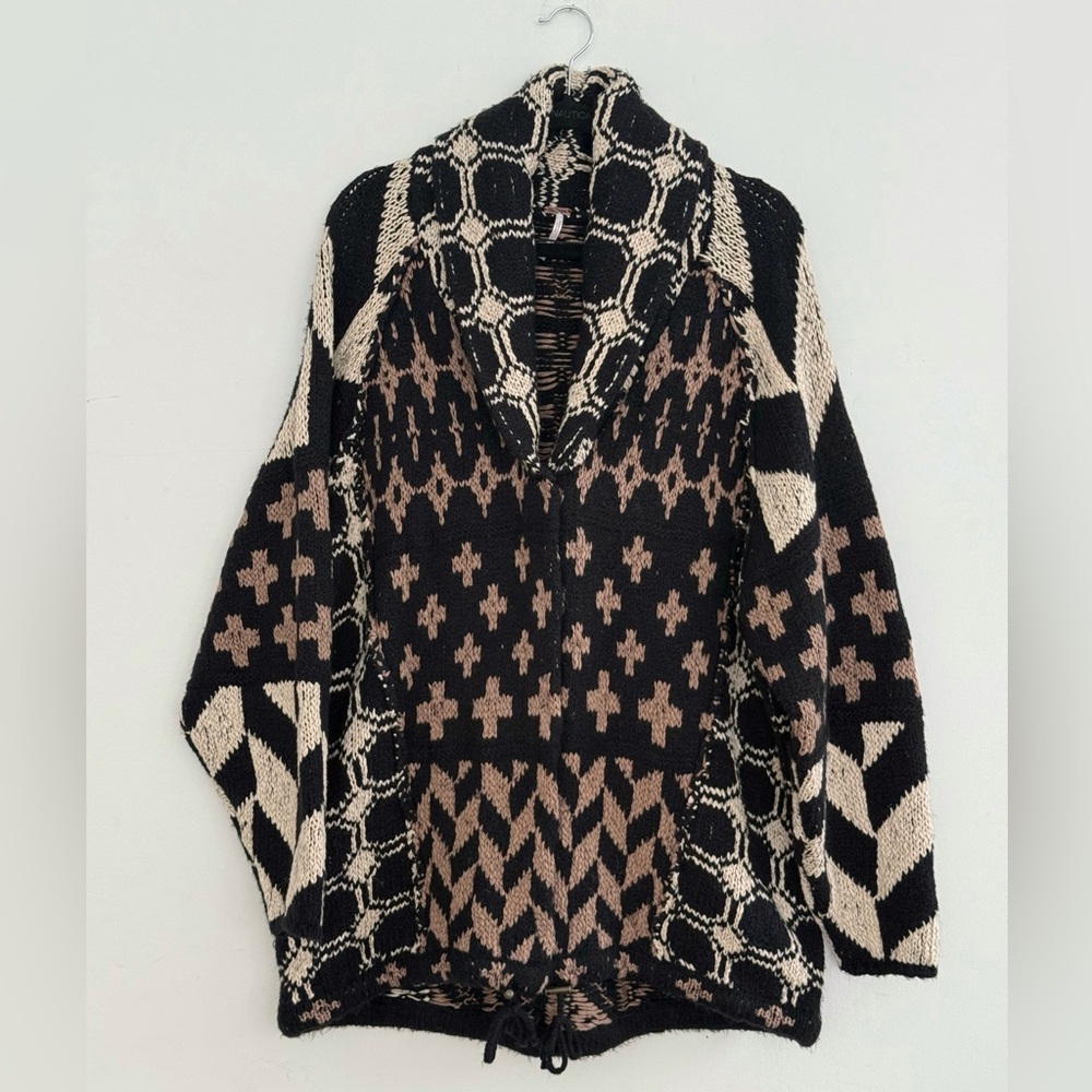 Free People Optimistic Cardigan Sweater Black sz M